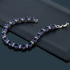 Tennis Blue Sapphire Cubic Zirconia American Diamond Bracelet Bulk
