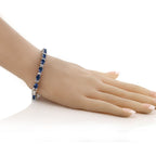 Tennis Blue Sapphire Cubic Zirconia American Diamond Bracelet Bulk