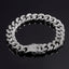 Hip Hop Iced Out Curb Cuban Cubic Zirconia Chunky Silver Bracelet Bulk