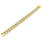 Hip Hop Iced Out Cuban Curb Rhinestone CZ Gold Bracelet Bulk