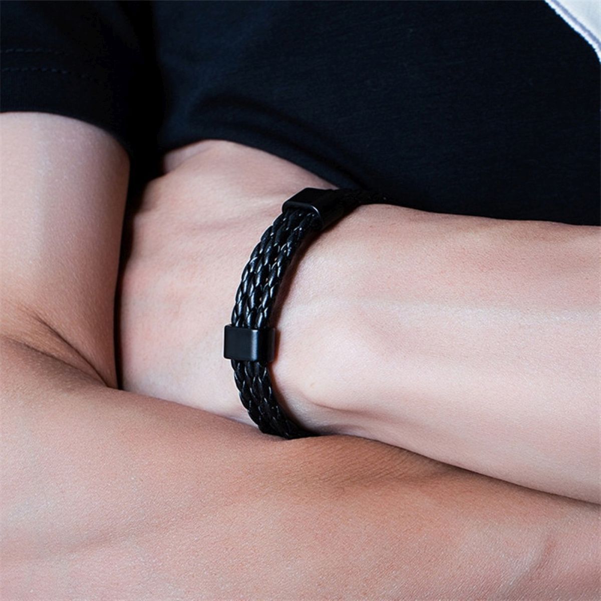 Brown Triple Layer Braided Rope Leather Wrist Band Wrap Bracelet Bulk