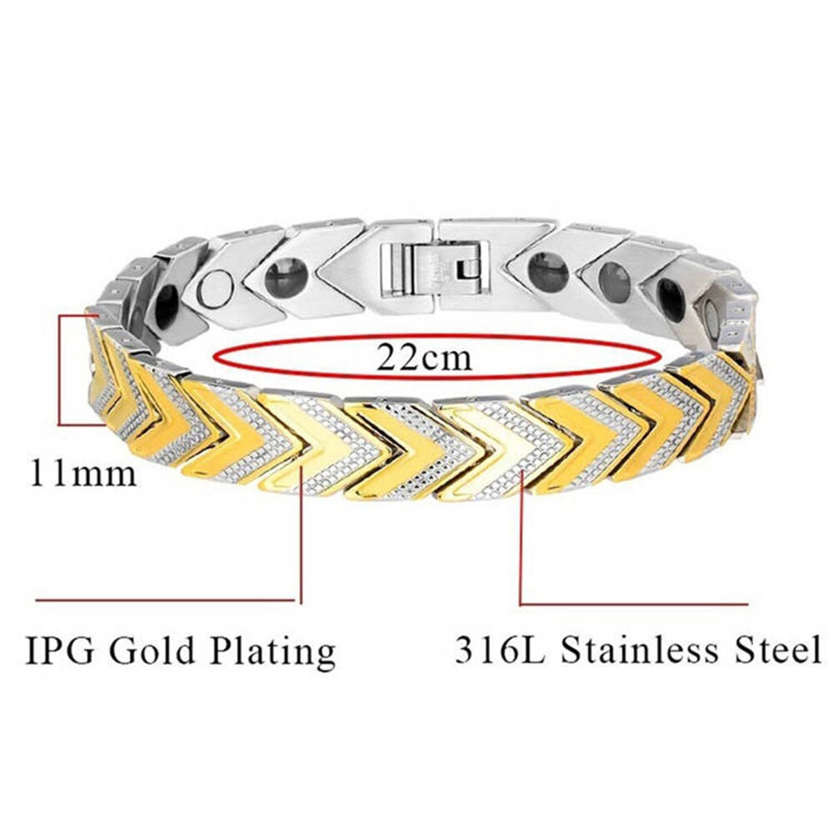 Stainless Steel Health Care Magnet Therapy Bio Energy Bracelets Bulk