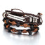 Layer Strand Beaded Braided Leather Wrist Band Wrap A Bracelet Bulk