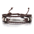 Layer Strand Beaded Braided Leather Wrist Band Wrap A Bracelet Bulk