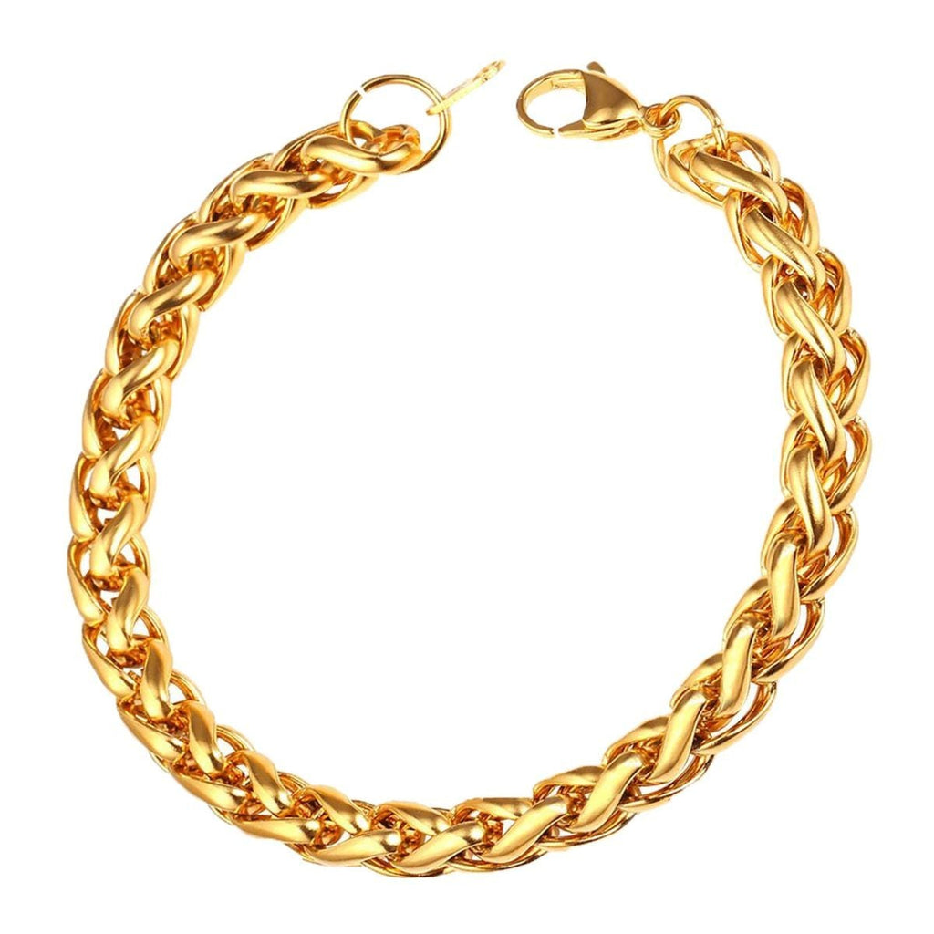 Spiga Franco 22K Gold 316L Stainless Steel Smooth Bracelet Bulk