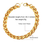 Spiga Franco 22K Gold 316L Stainless Steel Smooth Bracelet Bulk