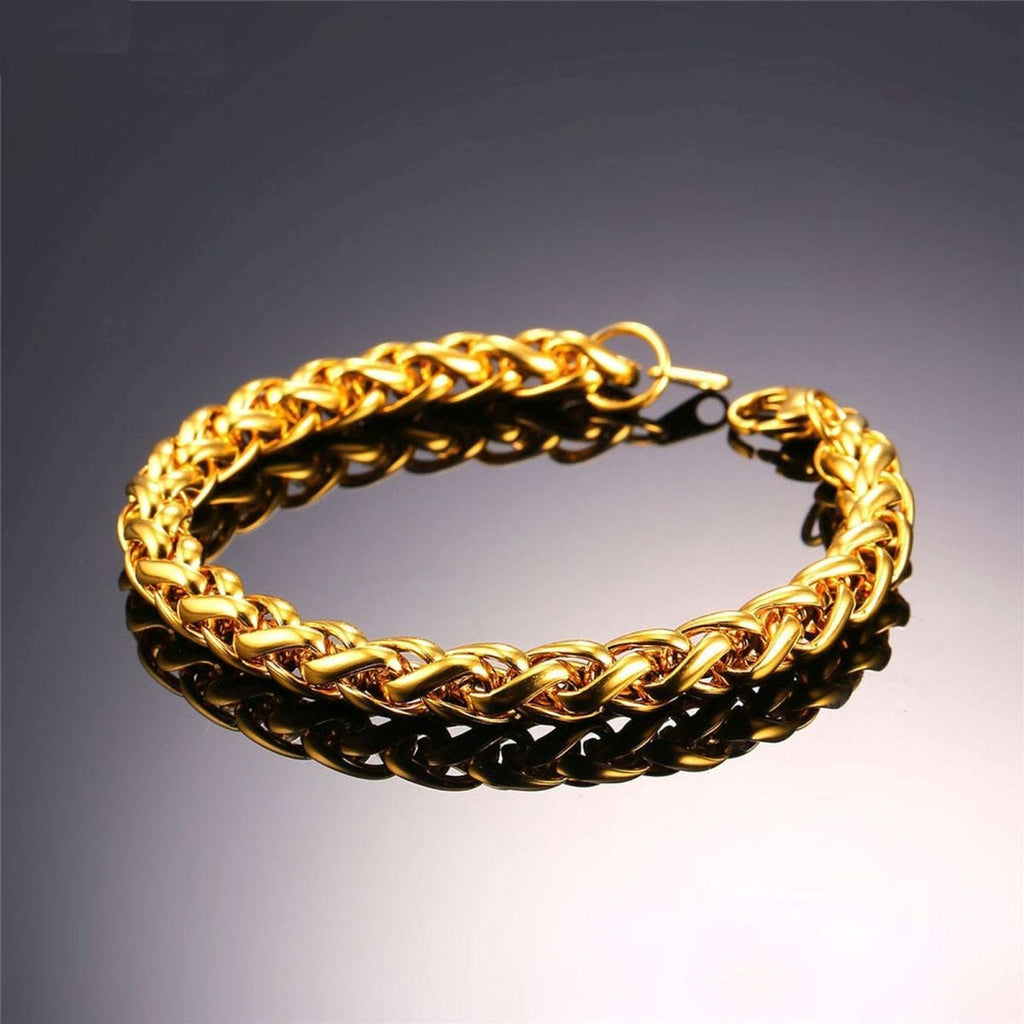Spiga Franco 22K Gold 316L Stainless Steel Smooth Bracelet Bulk