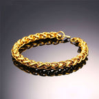 Spiga Franco 22K Gold 316L Stainless Steel Smooth Bracelet Bulk
