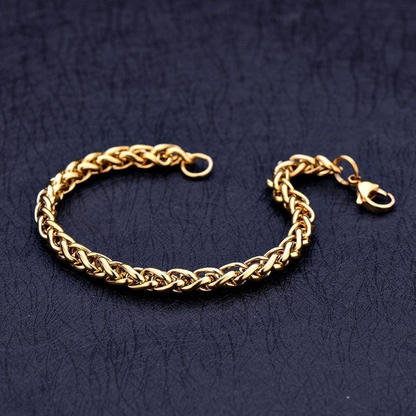 Spiga Franco 22K Gold 316L Stainless Steel Smooth Bracelet Bulk Main image