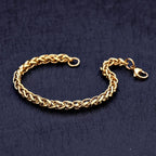 Spiga Franco 22K Gold 316L Stainless Steel Smooth Bracelet Bulk