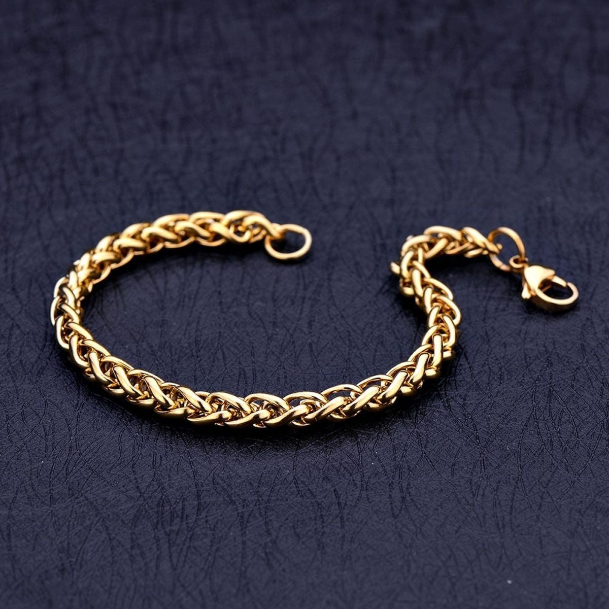 Spiga Franco 22K Gold 316L Stainless Steel Smooth Bracelet Bulk