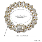 Curb Cuban Hip Hop Iced Out Links Gold Rhinestone Bracelet Men Bulk
