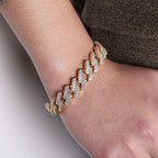 Curb Cuban Hip Hop Iced Out Links Gold Rhinestone Bracelet Men Bulk