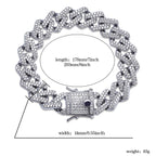 Curb Cuban Hip Hop Iced Out Links Silver Rhinestone Bracelet Men Bulk