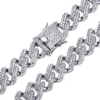 Curb Cuban Hip Hop Iced Out Links Silver Rhinestone Bracelet Men Bulk