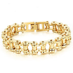 Biker Motorcycle Chain Gold Heavy 316L Stainless Steel Bracelet Bulk