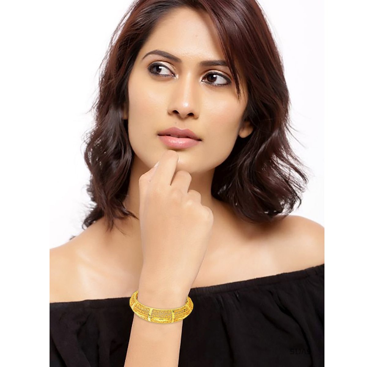 Stylish Filigree Just Like Gold Cuff Kada Bangle Bracelet Women Bulk