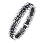 Luxury Watch Strap Silver Black 316L Stainless Steel Bracelet Men Bulk