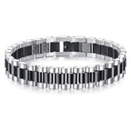 Luxury Watch Strap Silver Black 316L Stainless Steel Bracelet Men Bulk