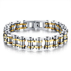 Biker Motorcycle Chain Gold Silver Heavy Stainless Steel Bracelet Bulk