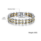 Biker Motorcycle Chain Gold Silver Heavy Stainless Steel Bracelet Bulk
