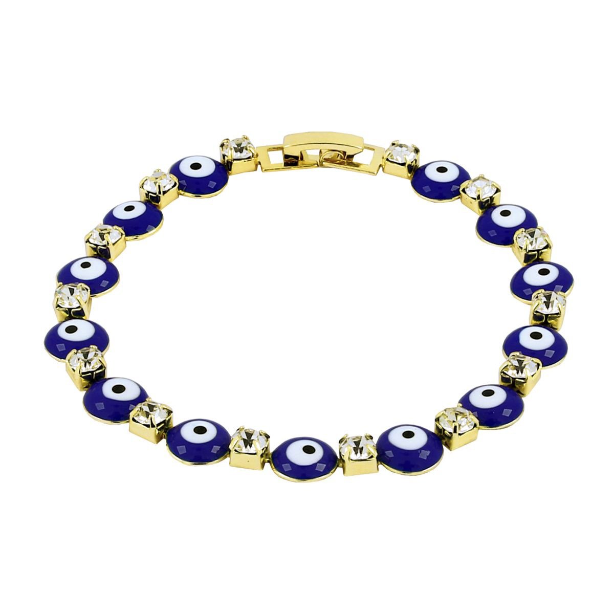 Turkish Evil Eye Lucky Blue 18K Gold Bracelet For Women Bulk Secondary image