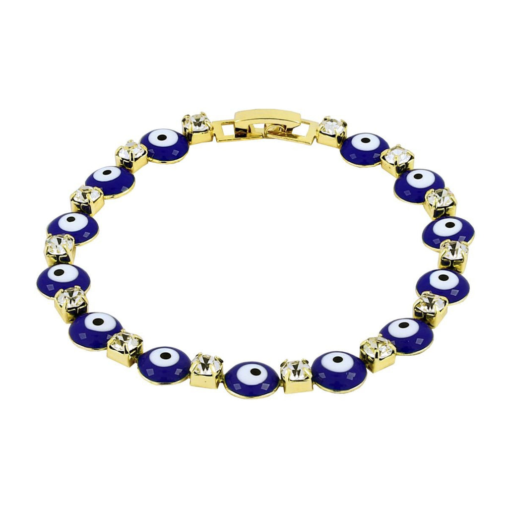 Turkish Evil Eye Lucky Blue 18K Gold Bracelet For Women Bulk