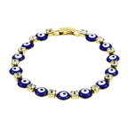 Turkish Evil Eye Lucky Blue 18K Gold Bracelet For Women Bulk