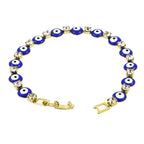Turkish Evil Eye Lucky Blue 18K Gold Bracelet For Women Bulk