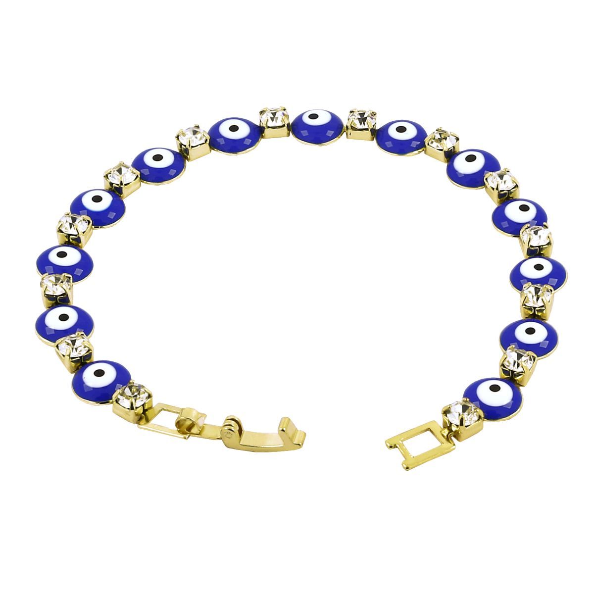 Turkish Evil Eye Lucky Blue 18K Gold Bracelet For Women Bulk