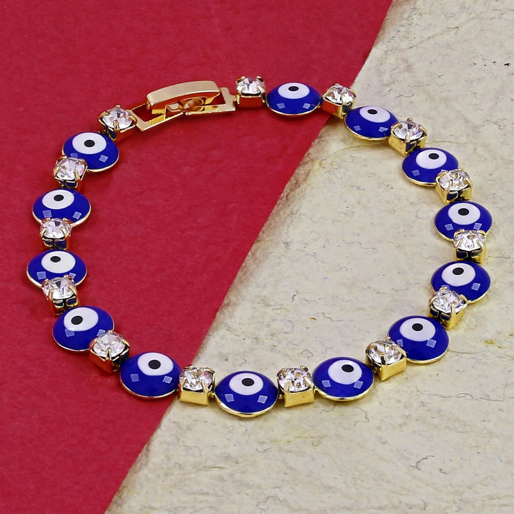 Turkish Evil Eye Lucky Blue 18K Gold Bracelet For Women Bulk