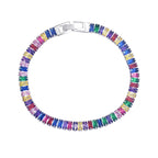 Rainbow Baguette Silver Cubic Zirconia American Diamonds Bracelet