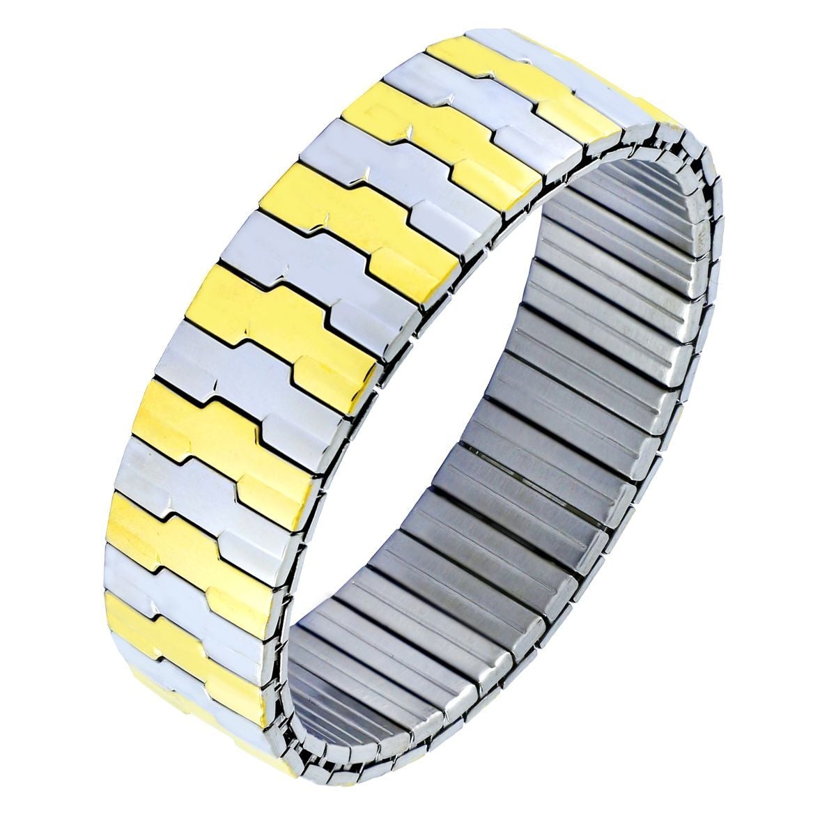 Watch Strap Style Stretch Gold Silver Stainless Steel Bracelet Bulk