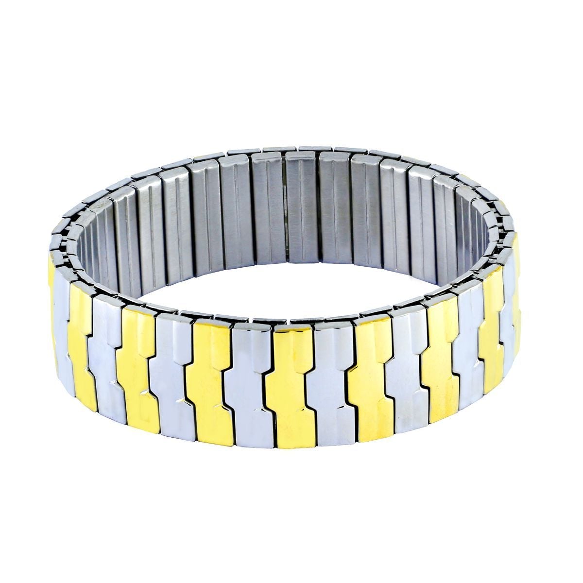 Watch Strap Style Stretch Gold Silver Stainless Steel Bracelet Bulk