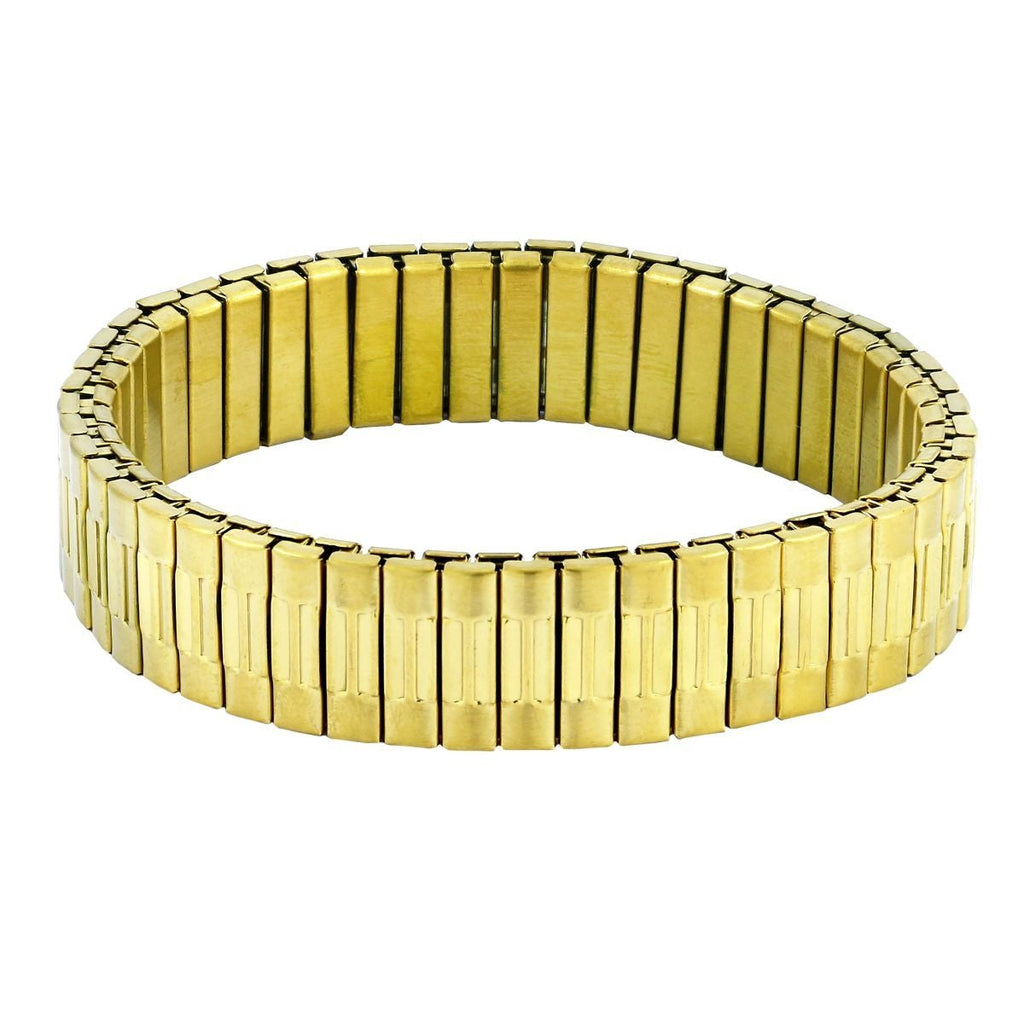 Watch Strap Stretch 18K Gold 316L Stainless Steel Bracelet Men Bulk