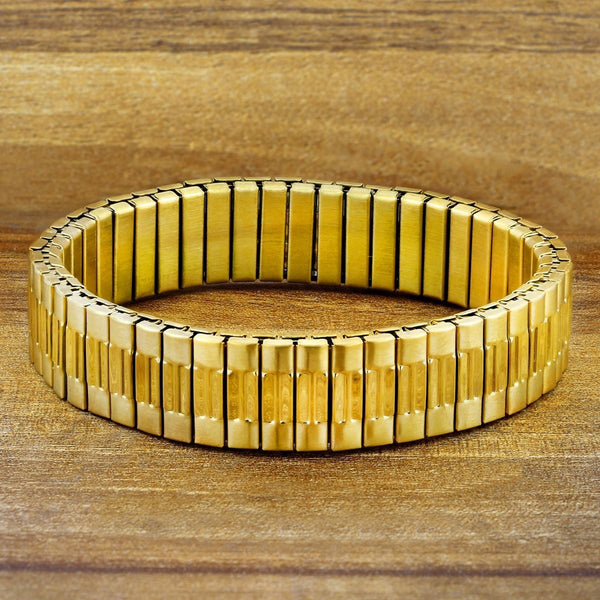 Watch Strap Stretch 18K Gold 316L Stainless Steel Bracelet Men Bulk Main image