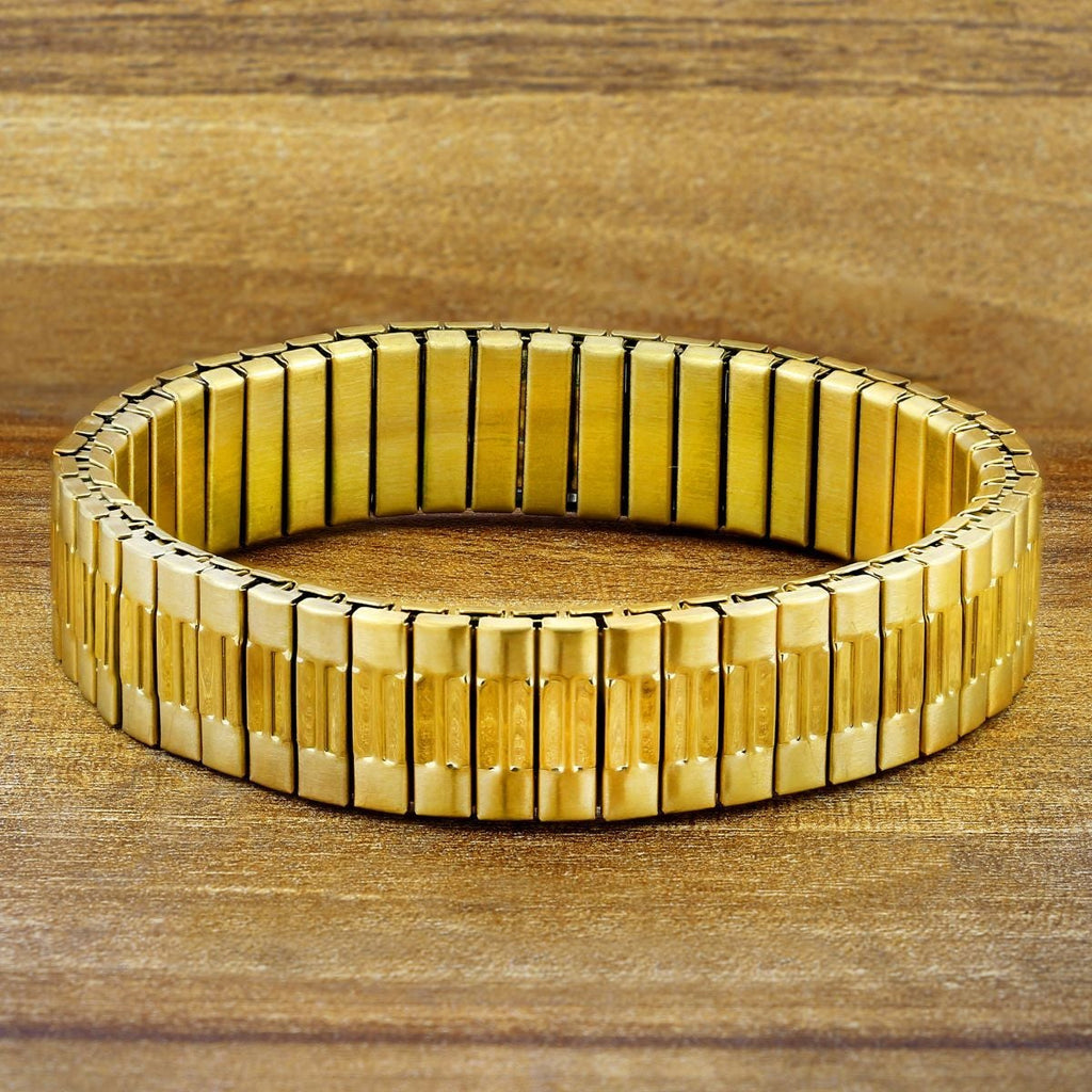 Watch Strap Stretch 18K Gold 316L Stainless Steel Bracelet Men Bulk