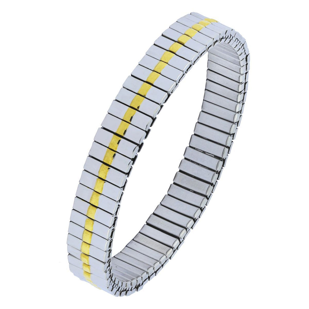 Watch Strap Stretch Gold Silver 316L Stainless Steel Bracelet Men