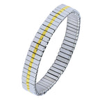 Watch Strap Stretch Gold Silver 316L Stainless Steel Bracelet Men