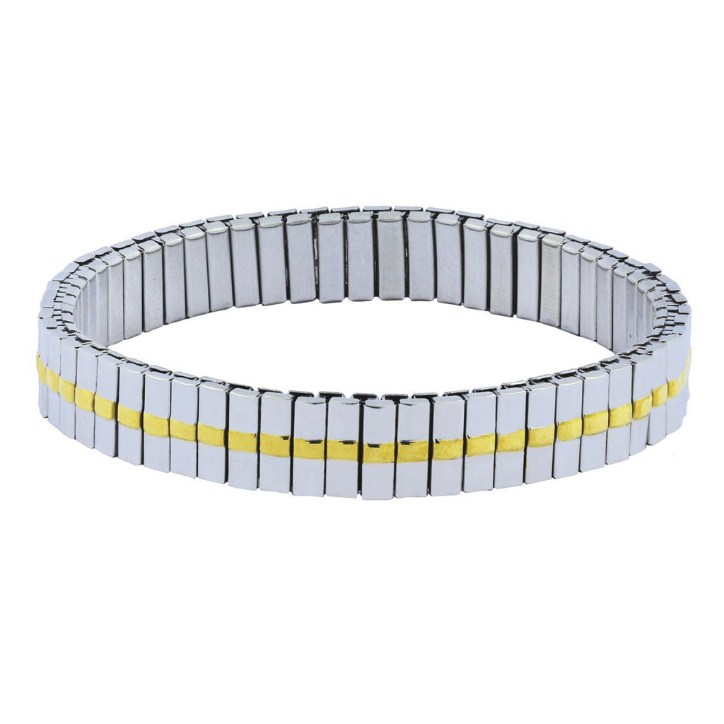 Watch Strap Stretch Gold Silver 316L Stainless Steel Bracelet Men
