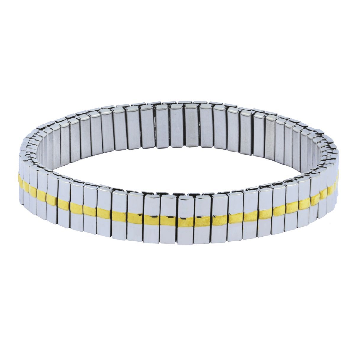 Watch Strap Stretch Gold Silver 316L Stainless Steel Bracelet Men