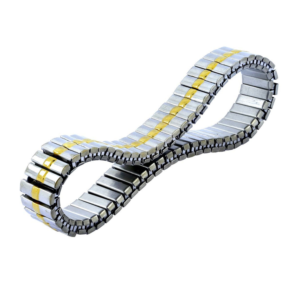 Watch Strap Stretch Gold Silver 316L Stainless Steel Bracelet Men