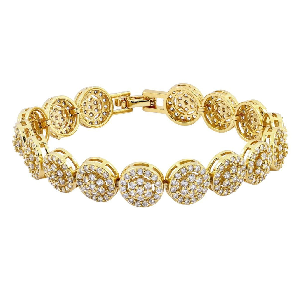 Flower Floral Dainty Stylish 18K Gold Tennis Bracelet For Women Bulk