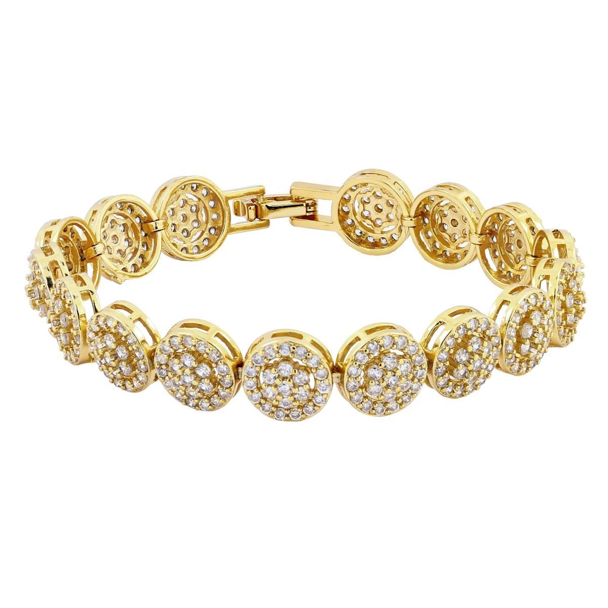 Flower Floral Dainty Stylish 18K Gold Tennis Bracelet For Women Bulk