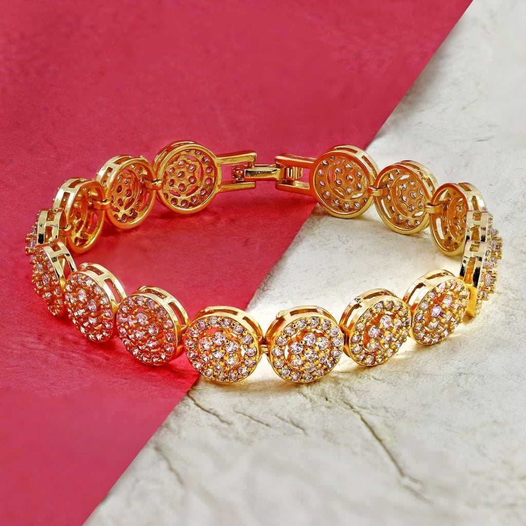 Flower Floral Dainty Stylish 18K Gold Tennis Bracelet For Women Bulk