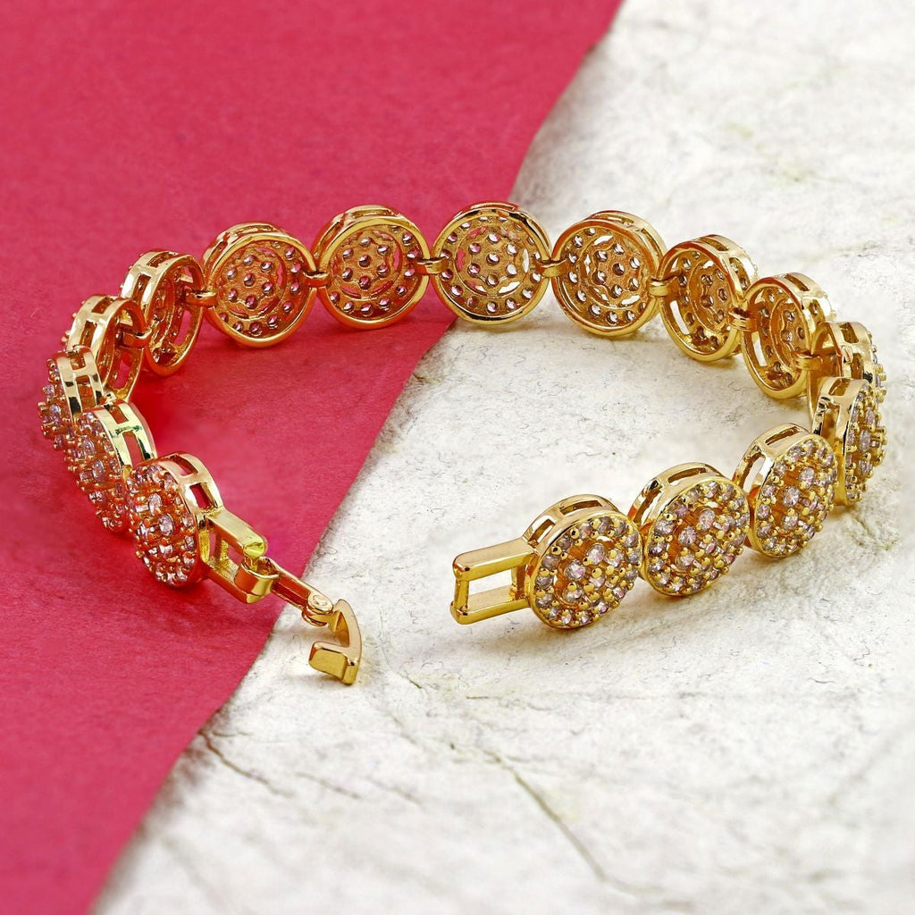 Flower Floral Dainty Stylish 18K Gold Tennis Bracelet For Women Bulk