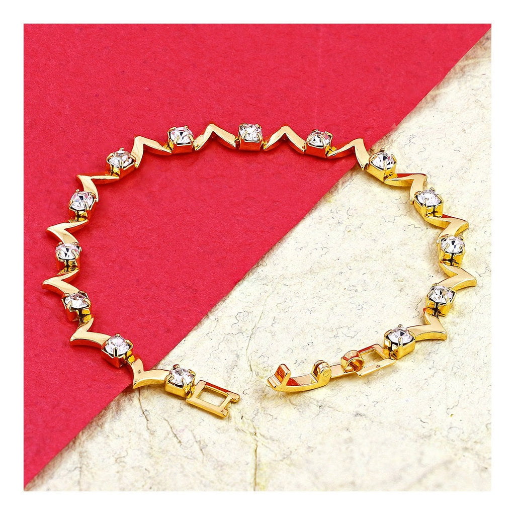 Delicate 18K Gold Cubic Zirconia American Diamond Bracelet Women Bulk