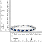 Classic Round Cubic Zirconia Blue Sapphire Tennis Bracelet Women Bulk