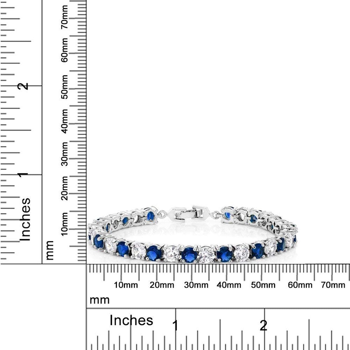 Classic Round Cubic Zirconia Blue Sapphire Tennis Bracelet Women Bulk