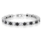Classic Round Cubic Zirconia Black Spinel Tennis Bracelet Women Bulk